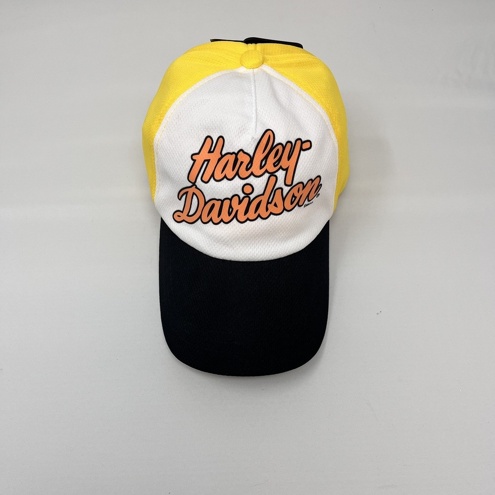 Harley-Davidson Girls' Mesh Baseball Cap Hat Criss Cross Back NEW W/TAG Yellow